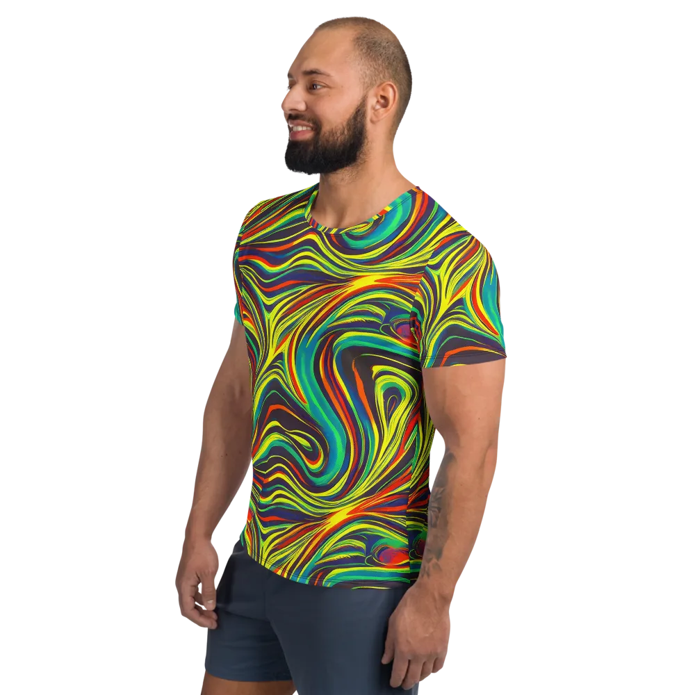 Voltage Veil on Men's Athletic T-Shirt — Left