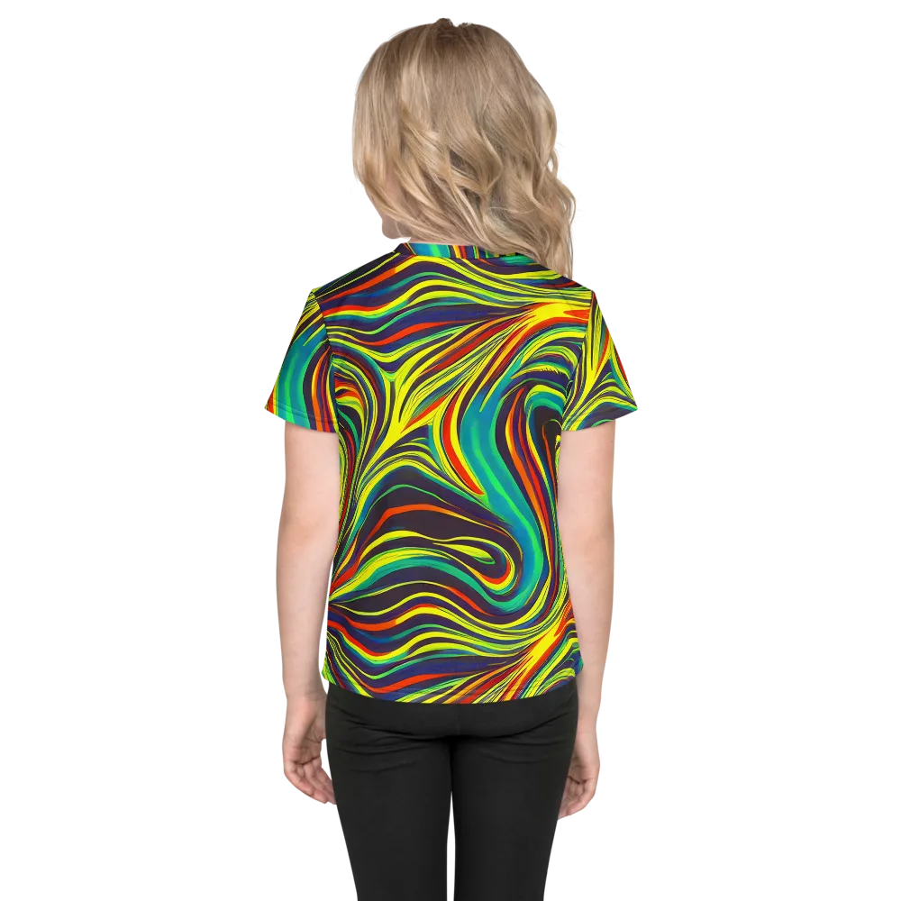 Voltage Veil on Kids Crew Neck T-Shirt — Back