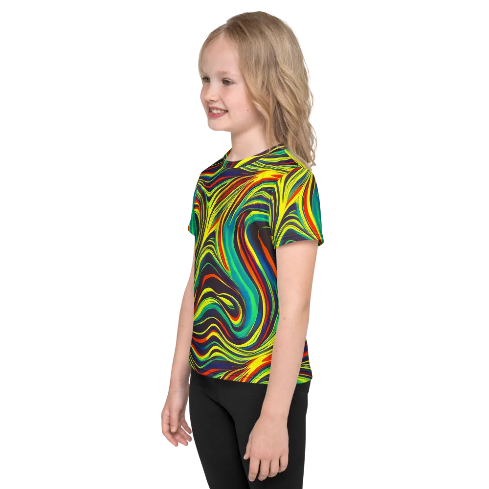 Voltage Veil on Kids Crew Neck T-Shirt — Left