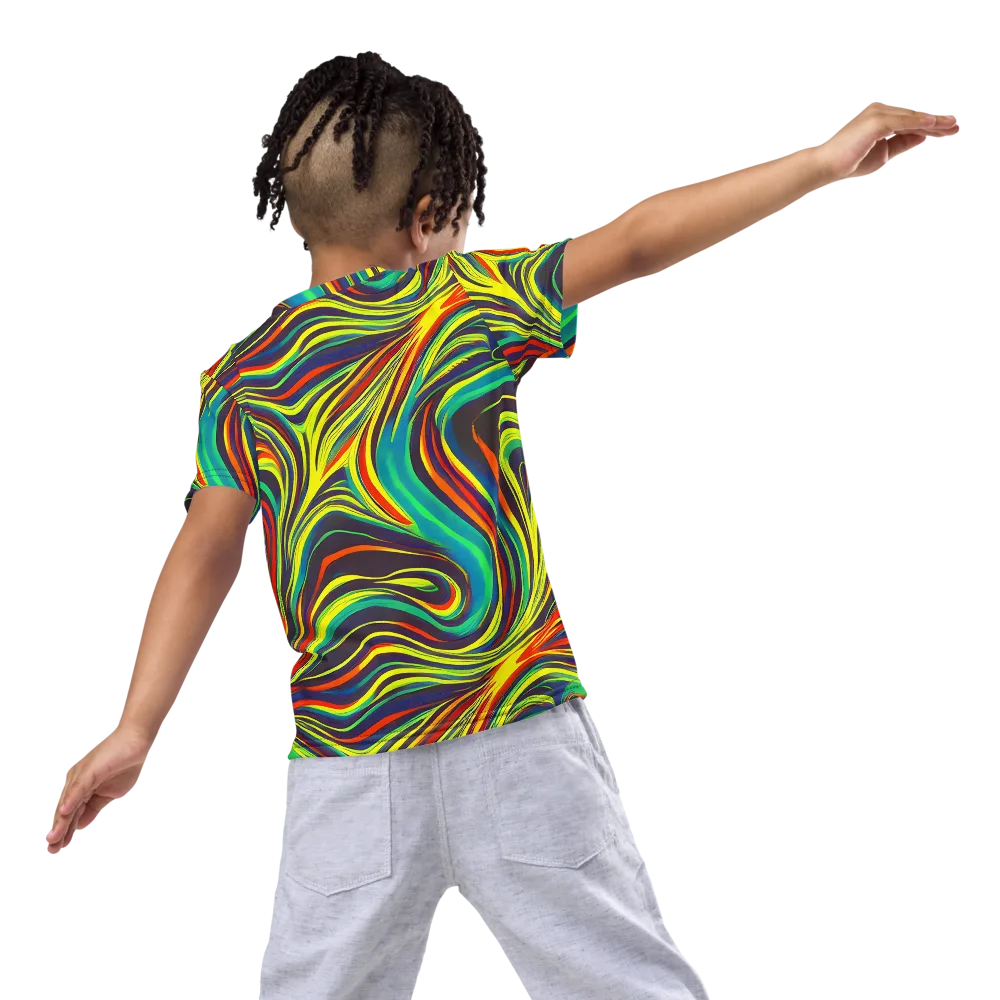 Voltage Veil on Kids Crew Neck T-Shirt — Back
