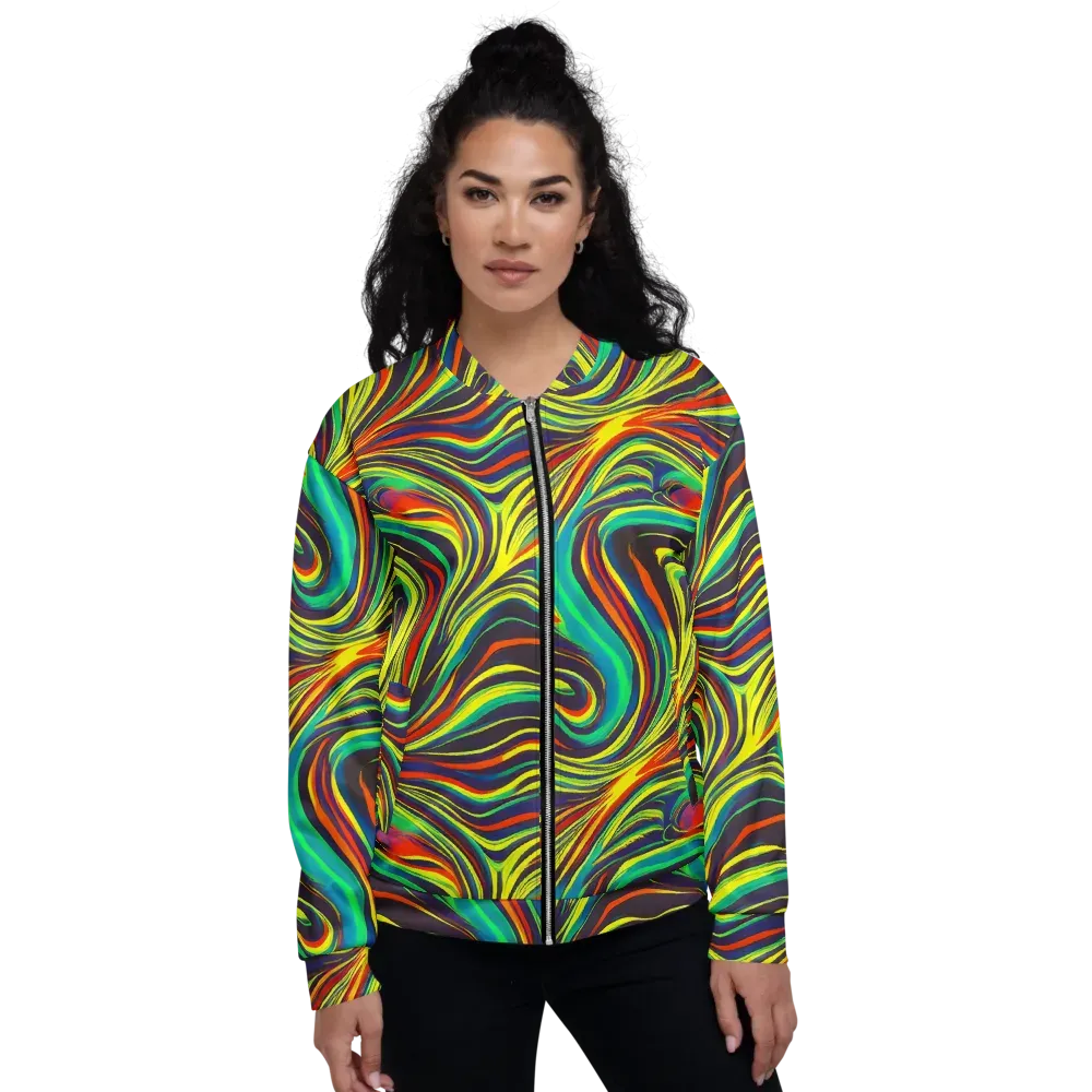 Voltage Veil on Bomber Jacket — Front