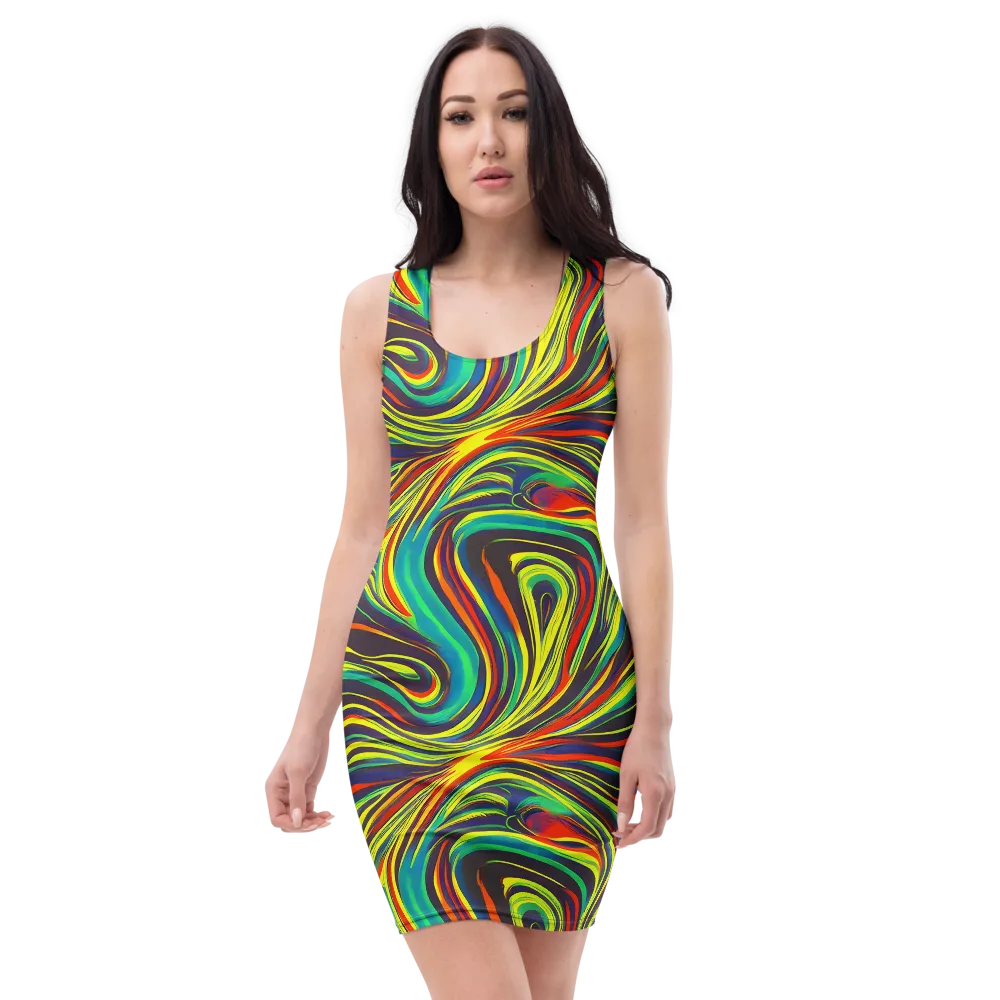 Voltage Veil on Bodycon Dress — Front