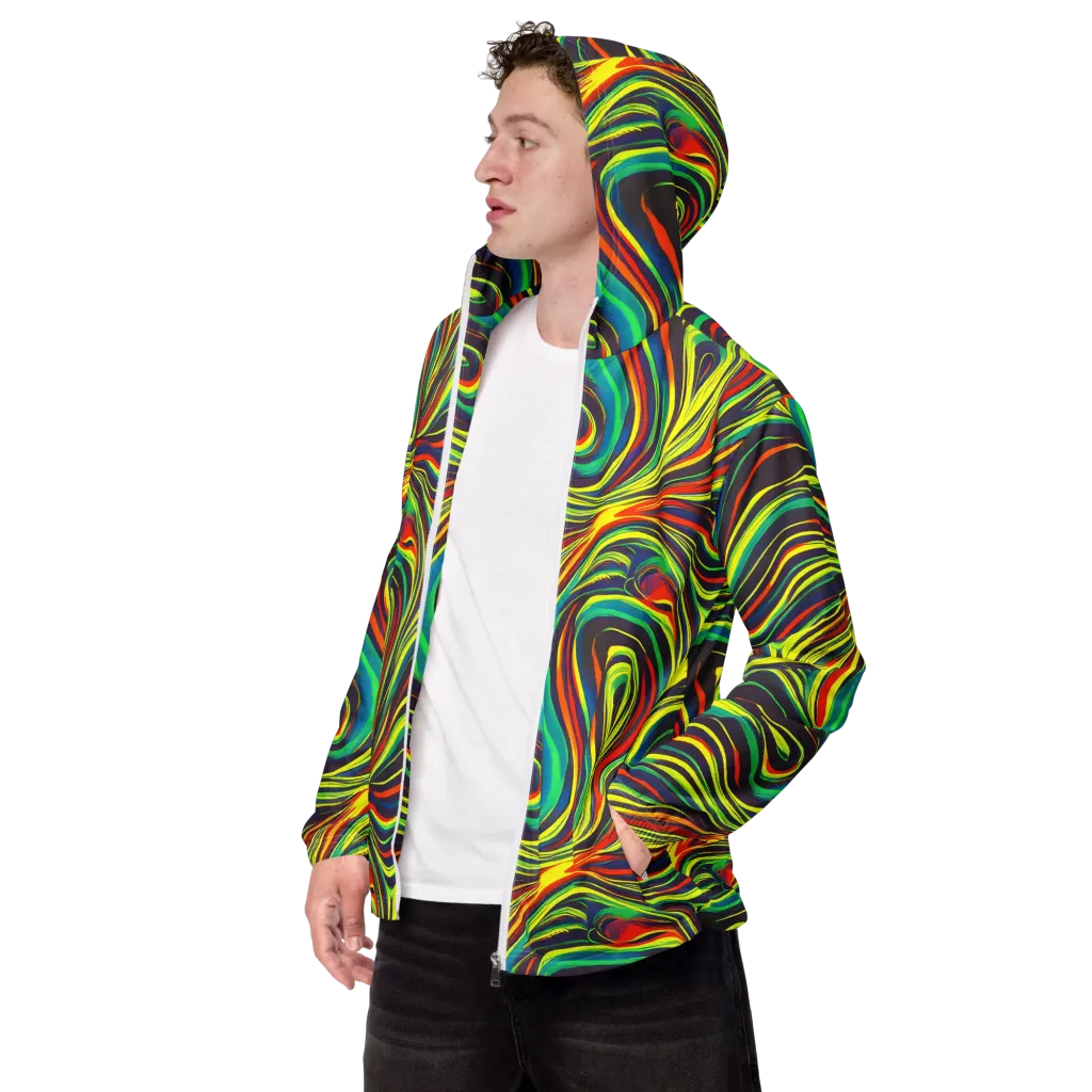 Voltage Veil on Men's Windbreaker — Left Front