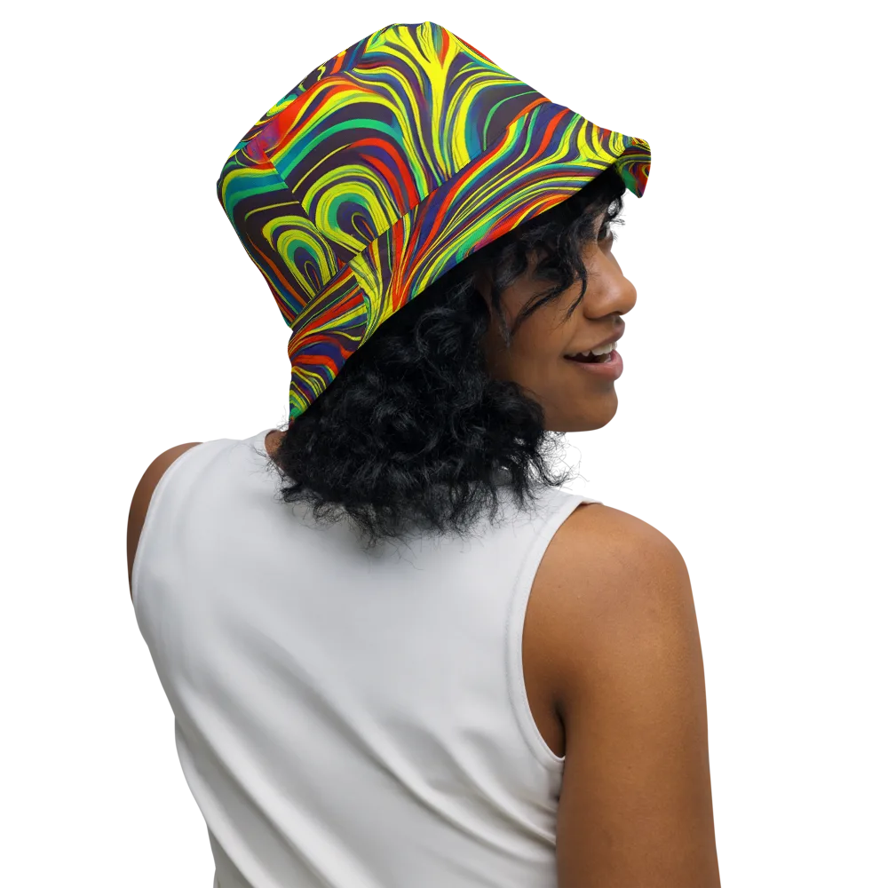 Voltage Veil on Reversible Bucket Hat — Right Outside