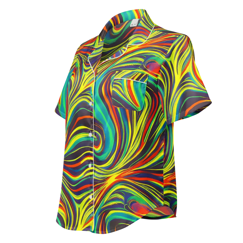 Voltage Veil on Women's Short Sleeve Pajama Top — Left Front
