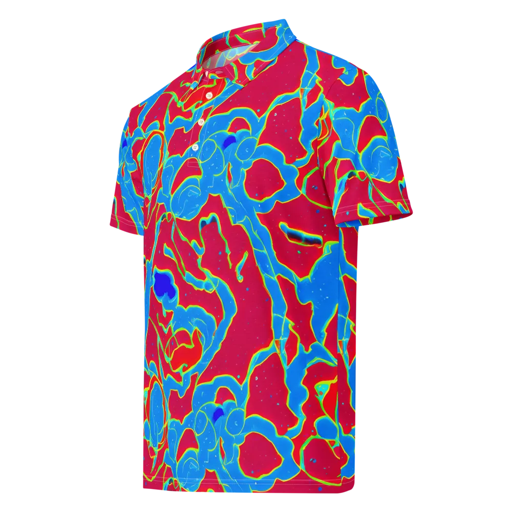 Electric Bloom on Men's Slim Fit Polo Shirt — Left Front