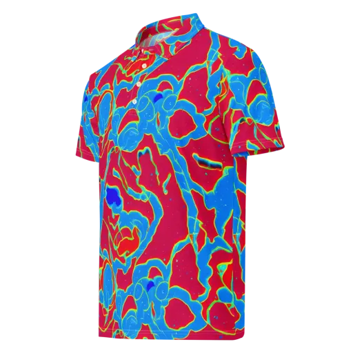 Electric Bloom on a Men's Slim Fit Polo Shirt