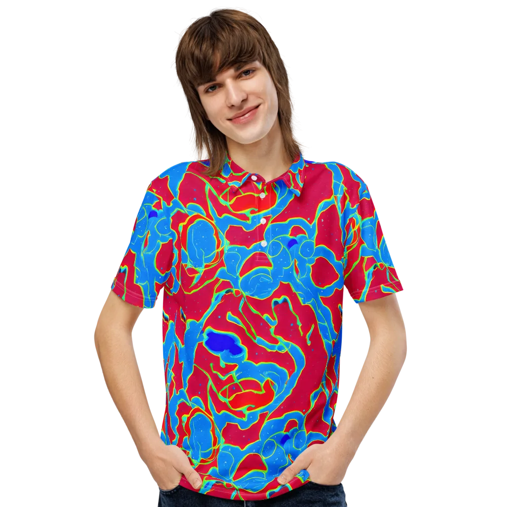 Electric Bloom on Men's Slim Fit Polo Shirt — Front