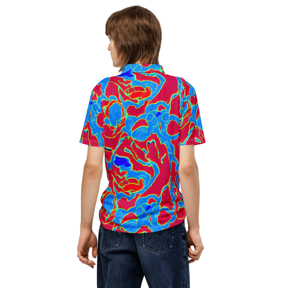 Electric Bloom on Men's Slim Fit Polo Shirt — Back