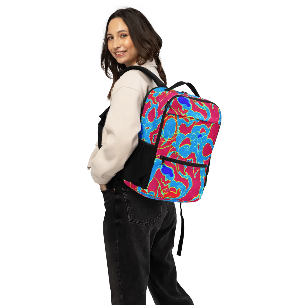 Electric Bloom on Utility Backpack — Back