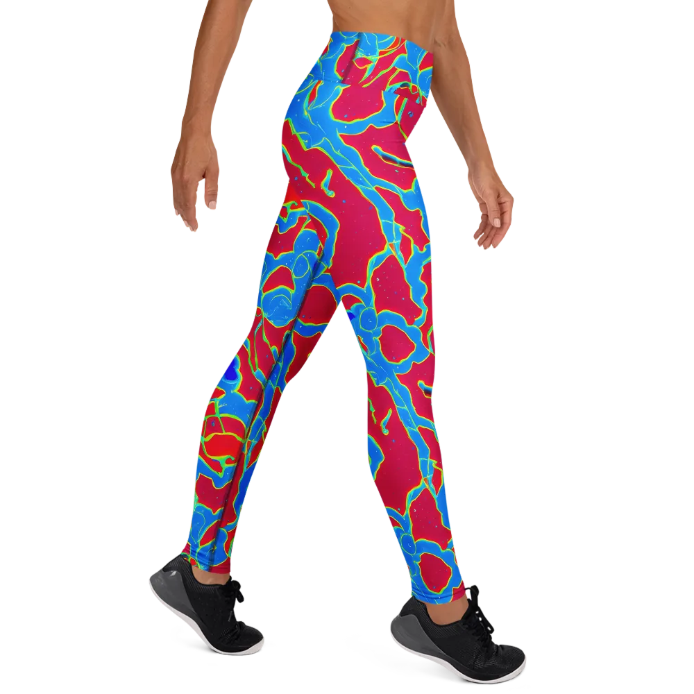 Electric Bloom on Yoga Leggings — Right