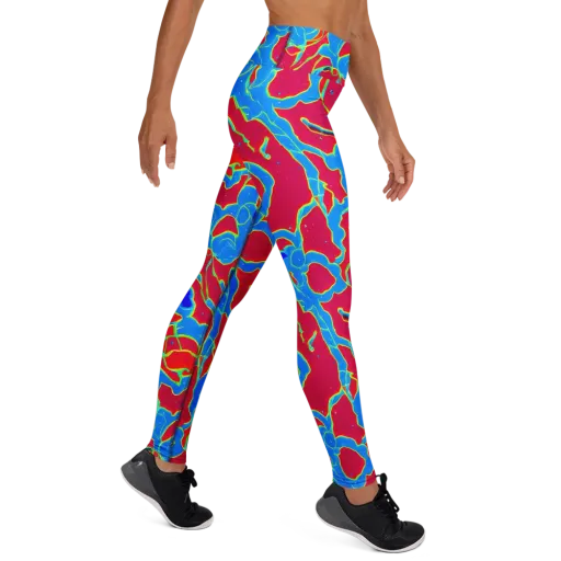 Electric Bloom on a Yoga Leggings