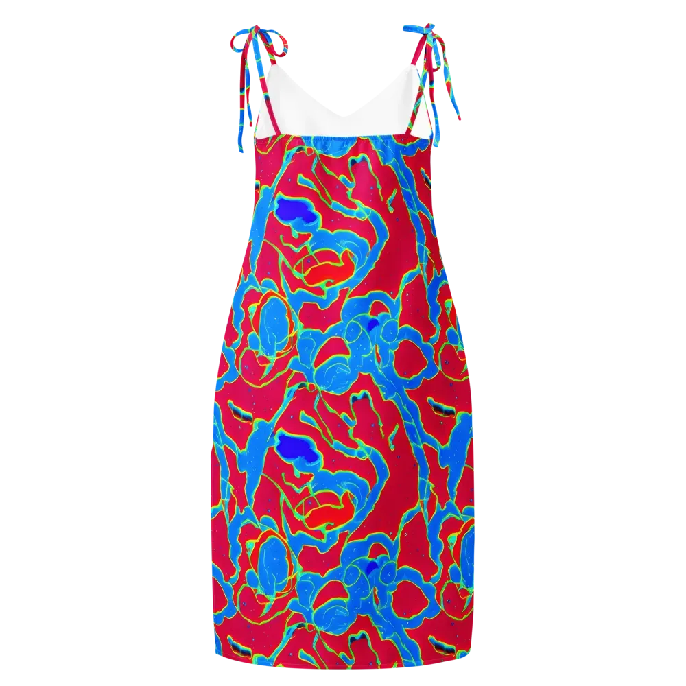 Electric Bloom on Slip Dress — Back