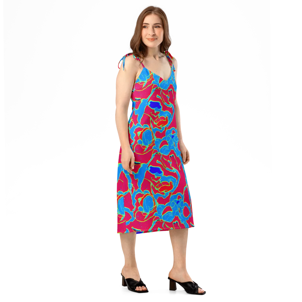 Electric Bloom on Slip Dress — Right Front