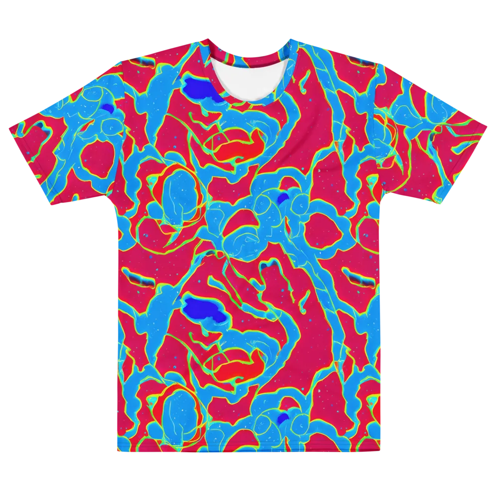 Electric Bloom on Men's Cotton Crew Neck T-Shirt — Front