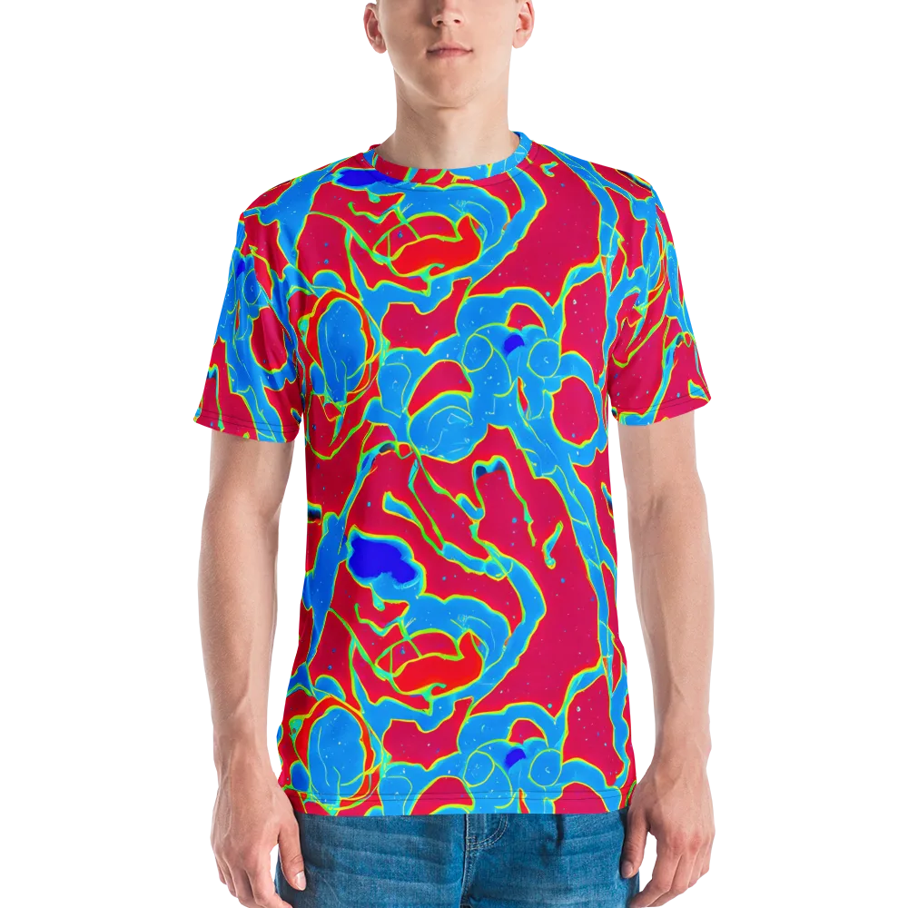 Electric Bloom on Men's Crew Neck T-Shirt — Front