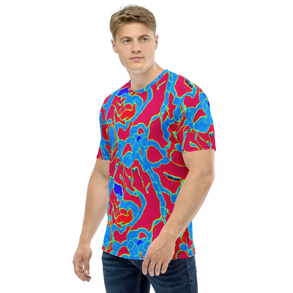 Electric Bloom on Men's Crew Neck T-Shirt — Left