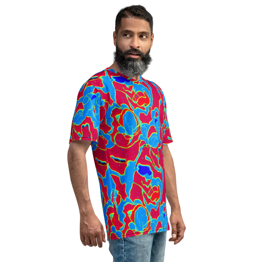 Electric Bloom on Men's Crew Neck T-Shirt — Right