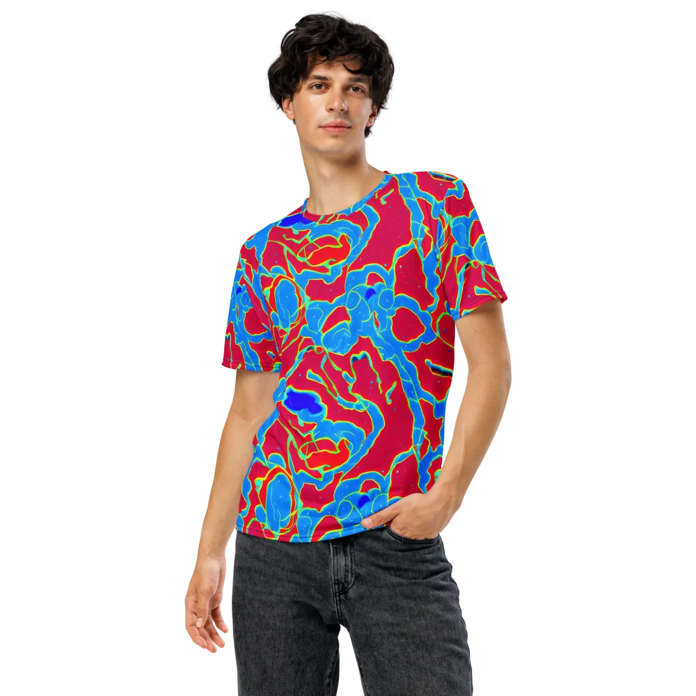 Electric Bloom on Men's Crew Neck T-Shirt — Front