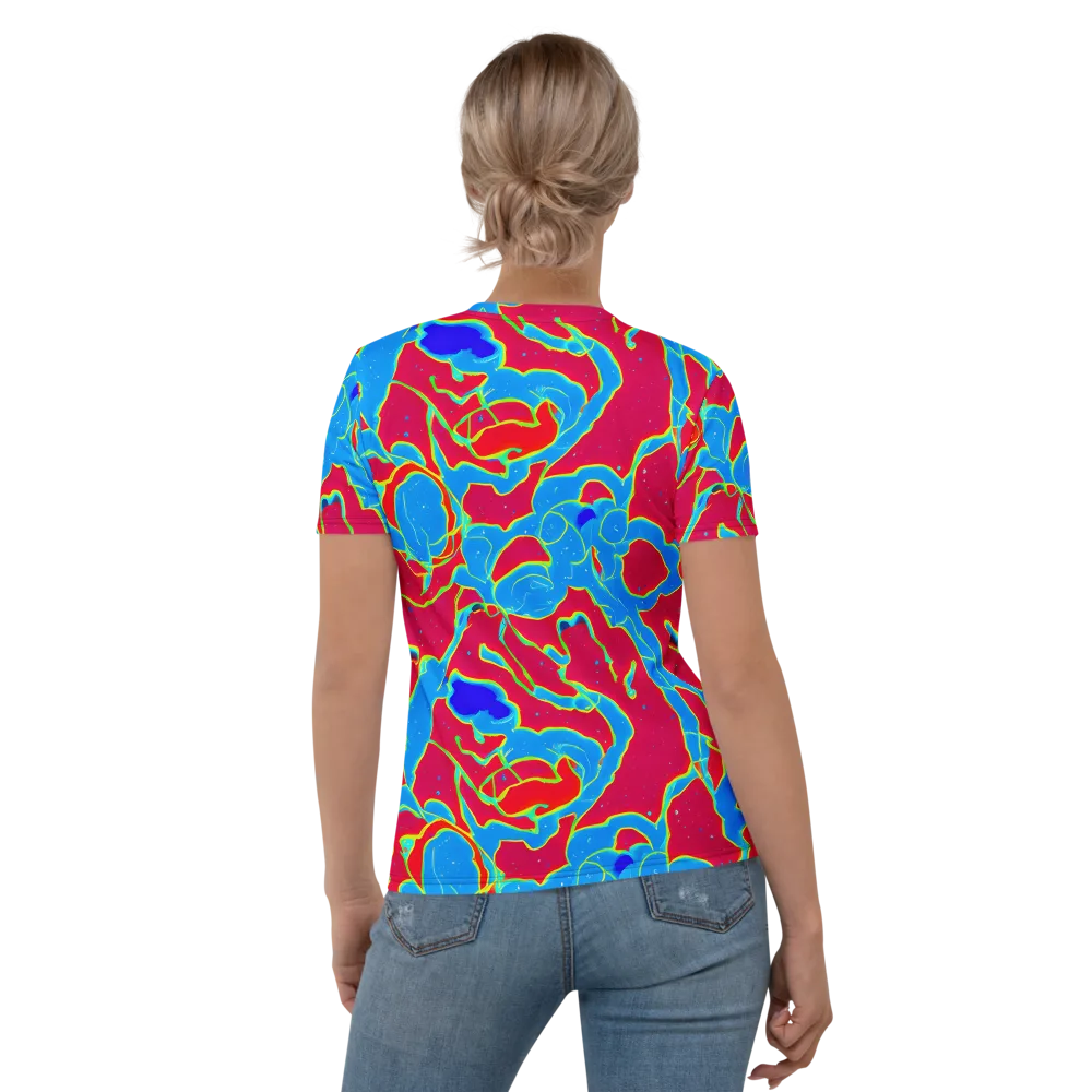 Electric Bloom on Women's Crew Neck T-Shirt — Back