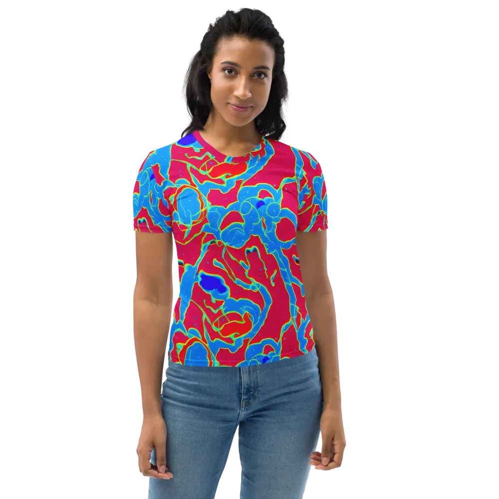 Electric Bloom on Women's Crew Neck T-Shirt — Front