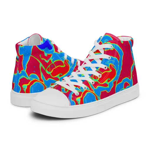 Electric Bloom on a Women's High Top Canvas Shoes