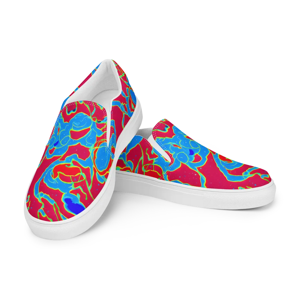 Electric Bloom on Men's Slip-On Canvas Shoes — Left Front