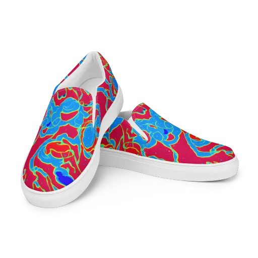 Electric Bloom on a Men's Slip-On Canvas Shoes