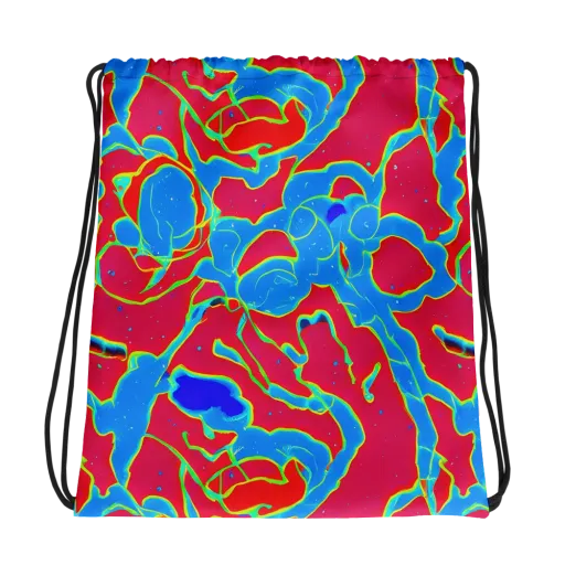 Electric Bloom on a Drawstring Bag