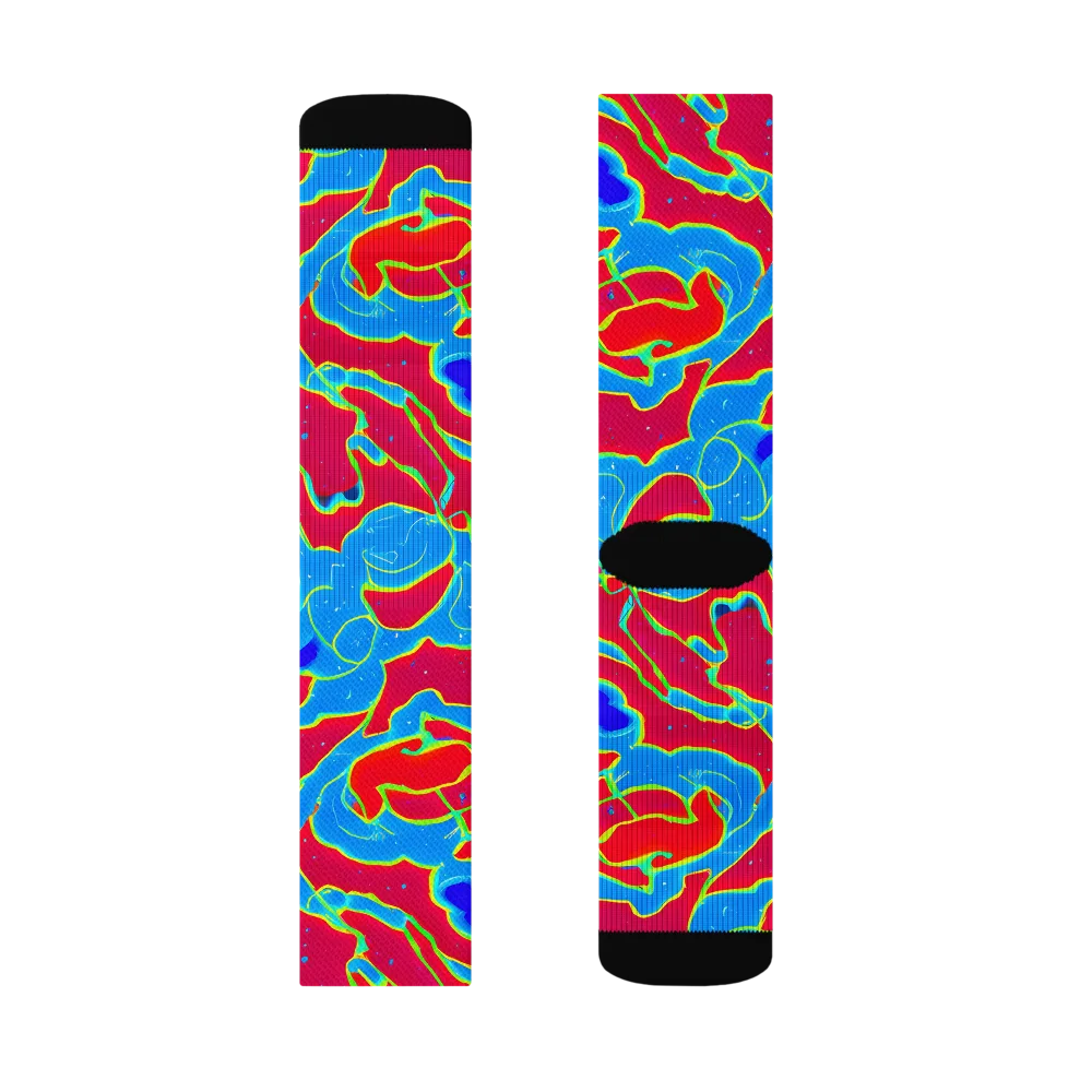 Electric Bloom on Socks — Left Sock