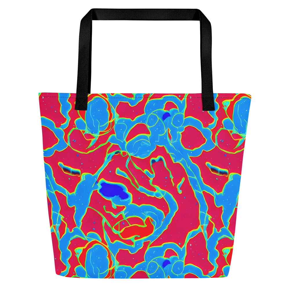 Electric Bloom on Large Tote Bag W/ Pocket — Front