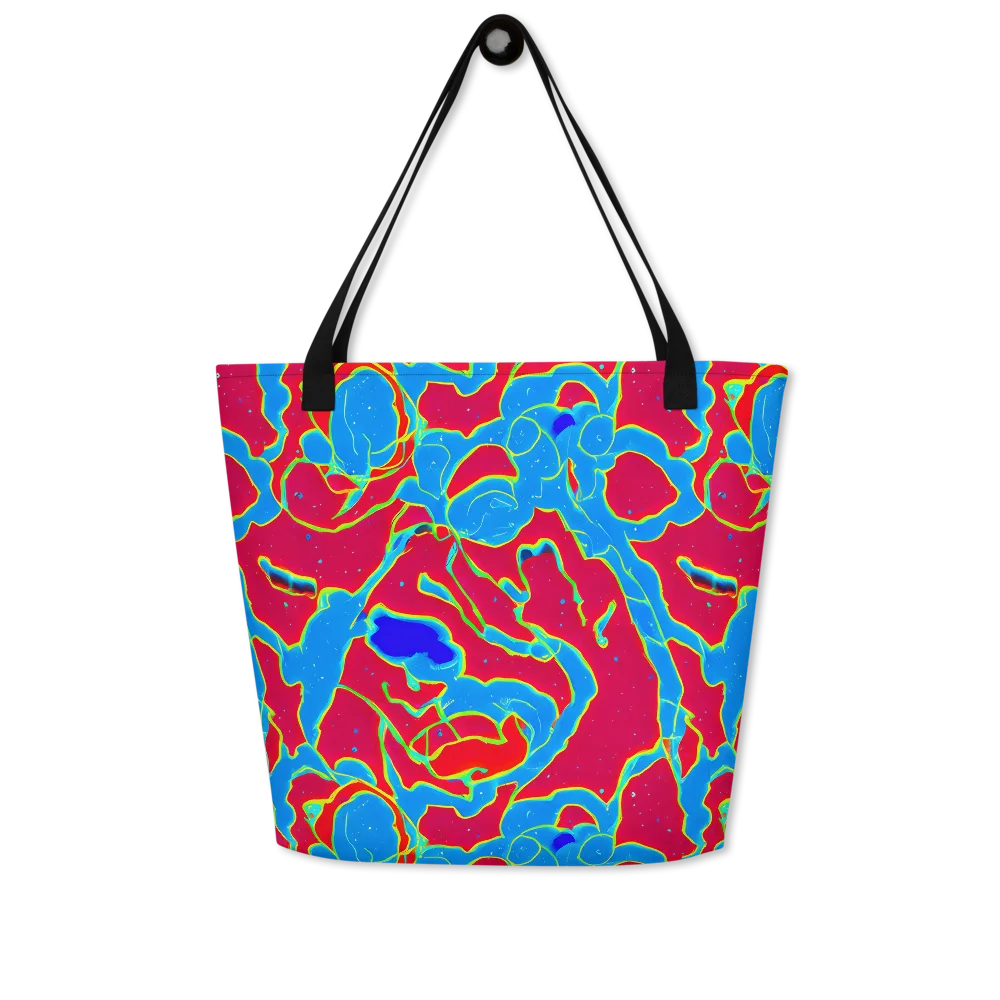 Electric Bloom on Large Tote Bag W/ Pocket — Front