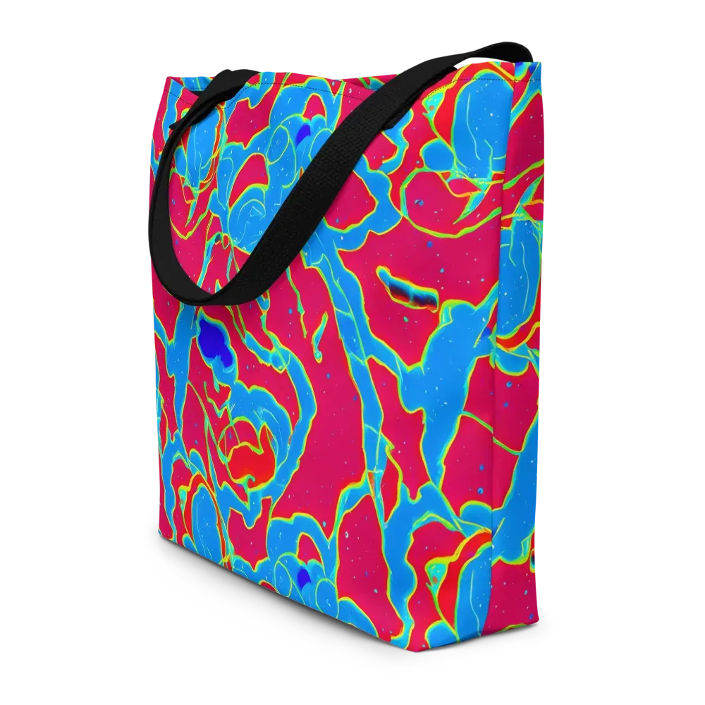Electric Bloom on Large Tote Bag W/ Pocket — Front