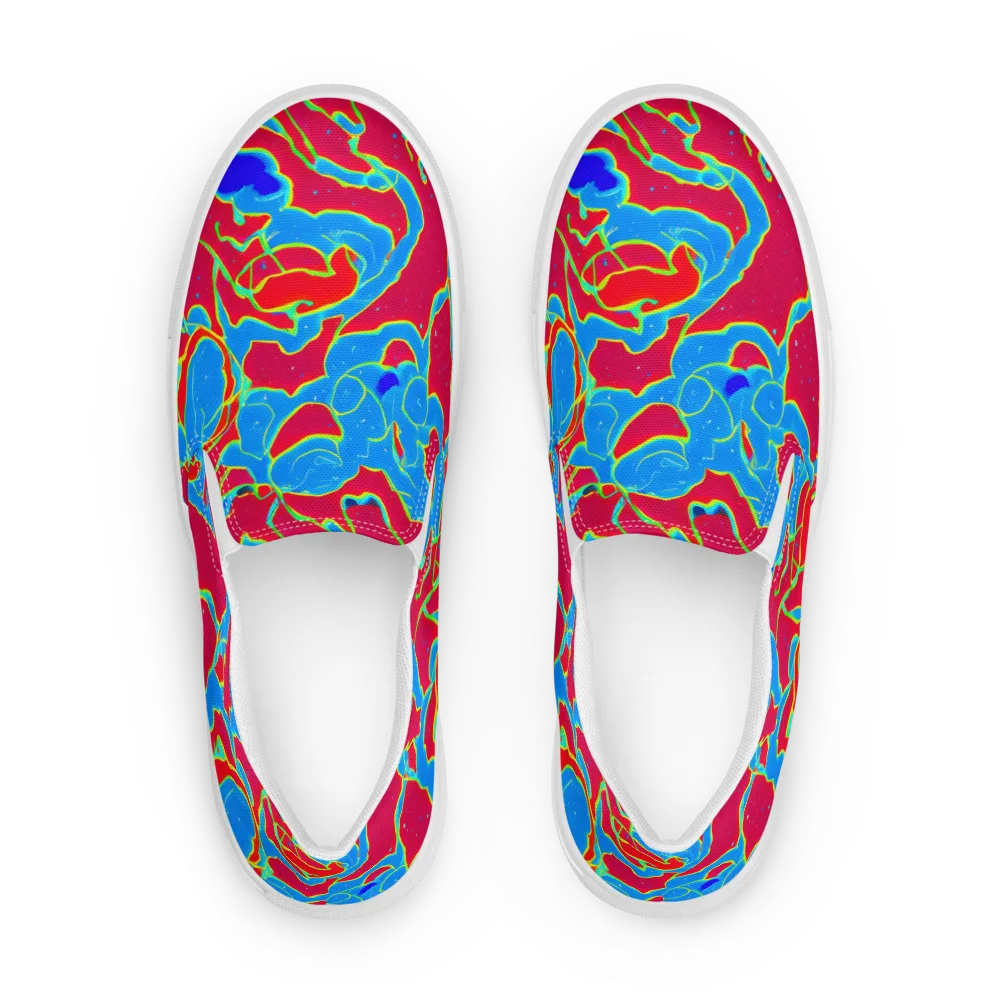 Electric Bloom on Women's Slip-On Canvas Shoes — Front