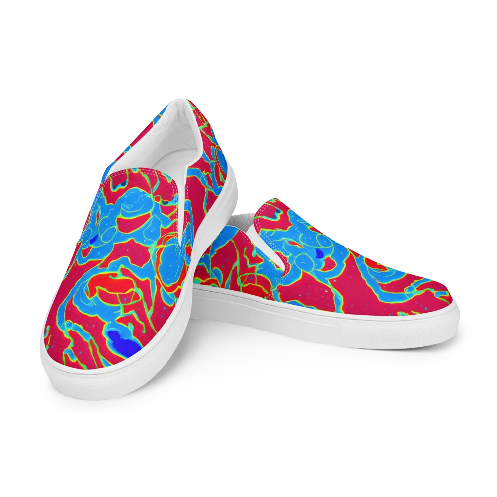 Electric Bloom on Women's Slip-On Canvas Shoes — Left Front