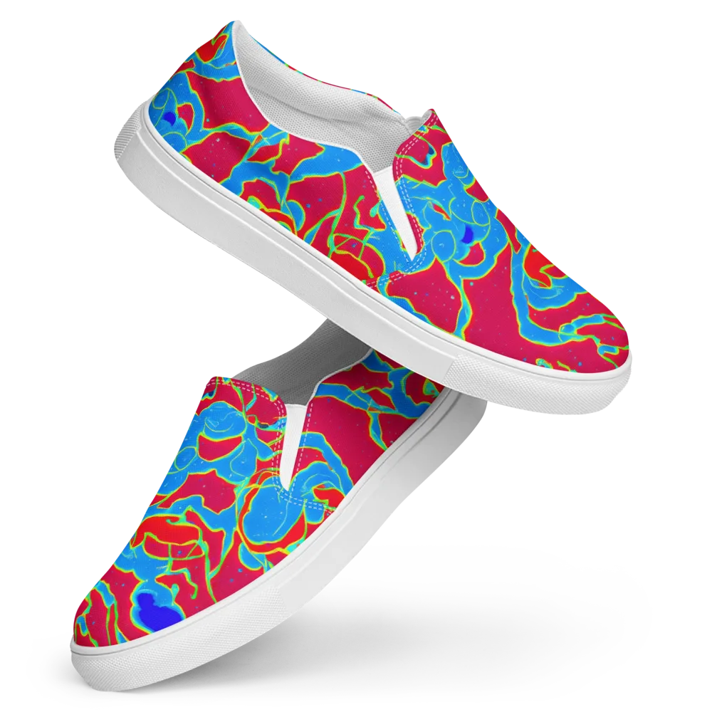Electric Bloom on Women's Slip-On Canvas Shoes — Front