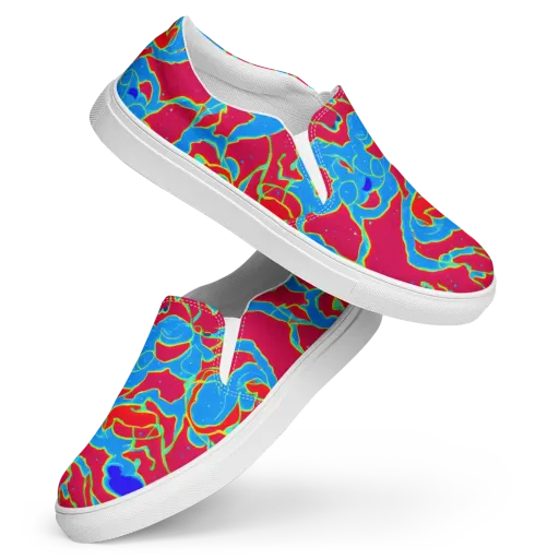 Electric Bloom on a Women's Slip-On Canvas Shoes
