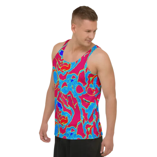 Electric Bloom on a Men's Tank Top