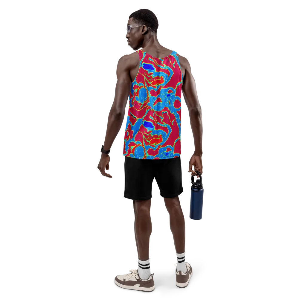 Electric Bloom on Men's Tank Top — Back