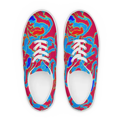 Electric Bloom on a Men's Lace-Up Canvas Shoes
