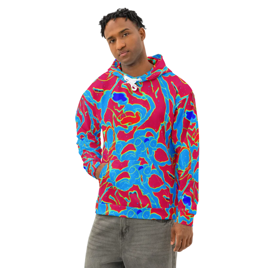 Electric Bloom on Cotton Hoodie — Left Front