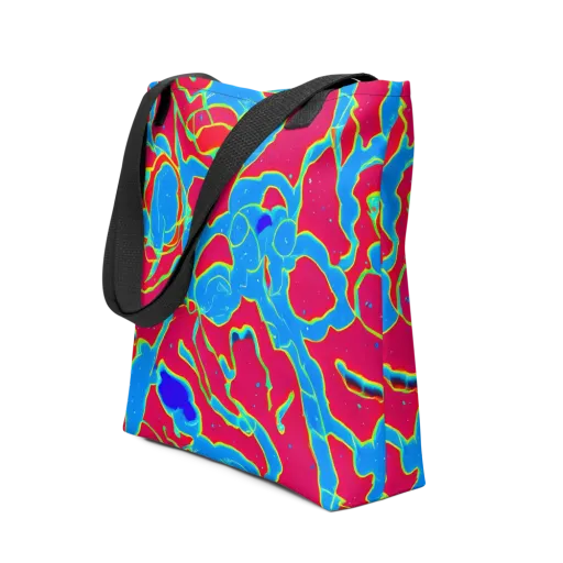 Electric Bloom on a Tote Bag