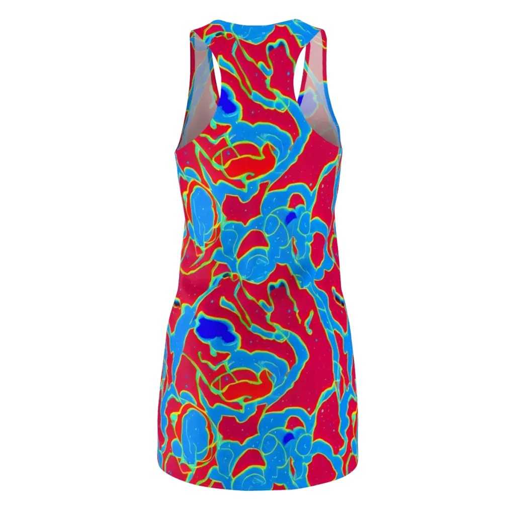 Electric Bloom on Racerback Dress — Back