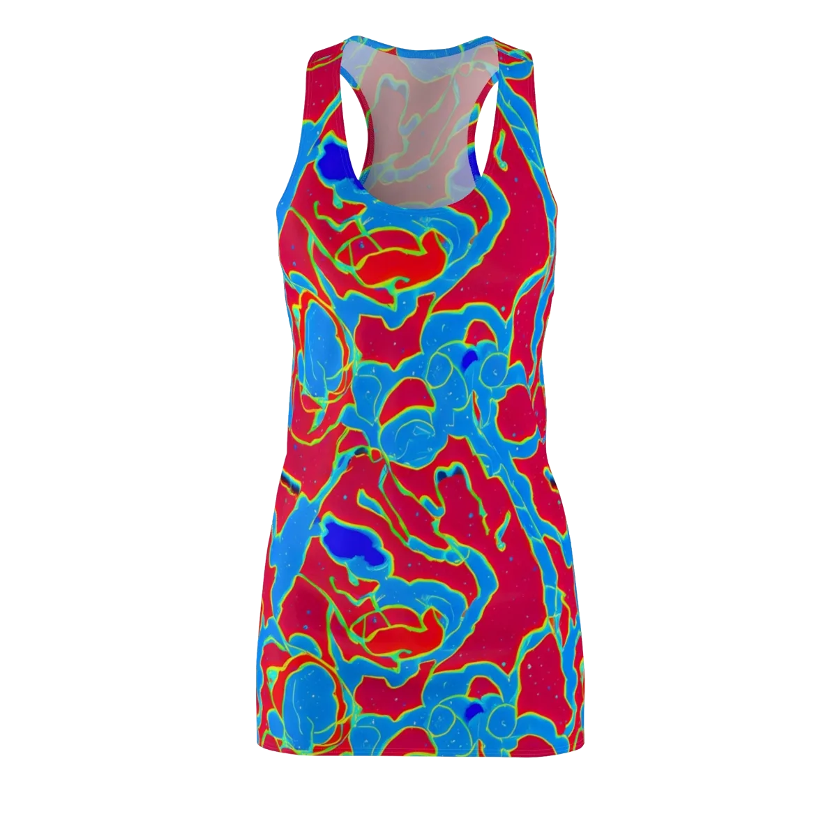 Electric Bloom on Racerback Dress — Front