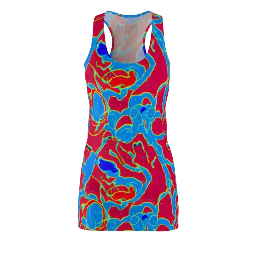 Electric Bloom on a Racerback Dress