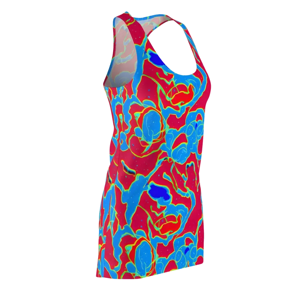 Electric Bloom on Racerback Dress — Front Side