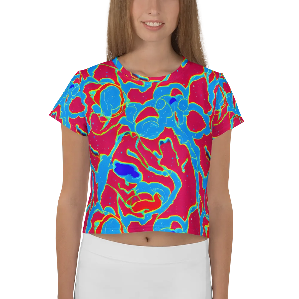 Electric Bloom on Crop Tee — Front
