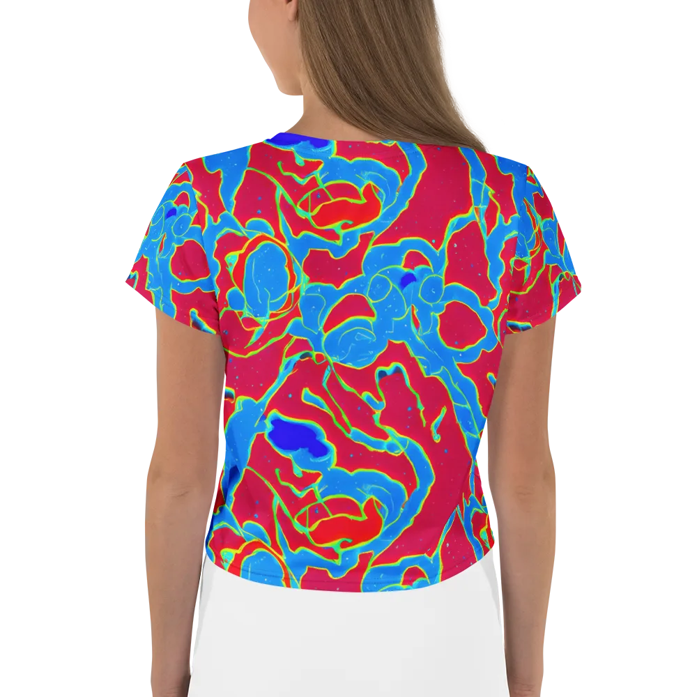 Electric Bloom on Crop Tee — Back
