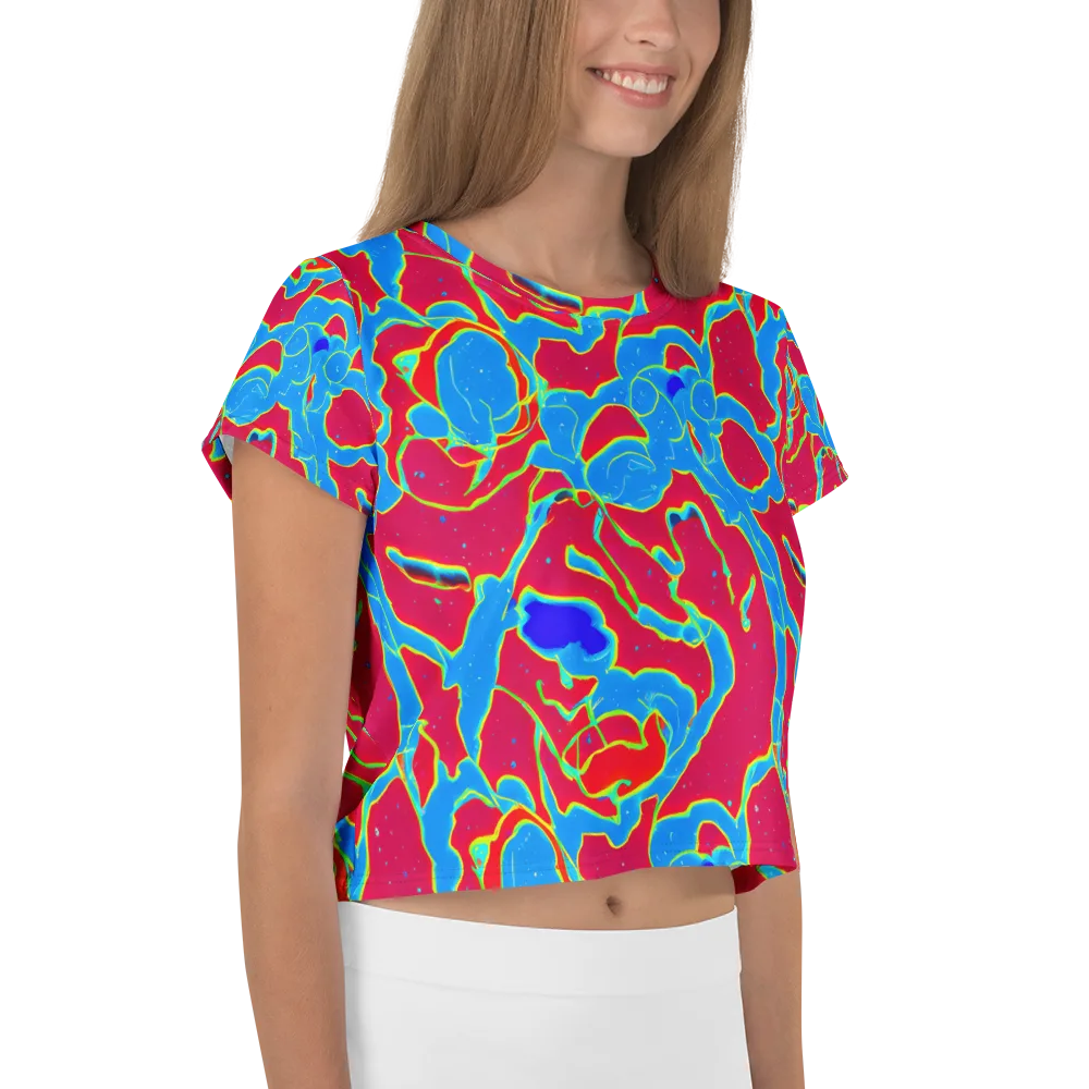 Electric Bloom on Crop Tee — Right