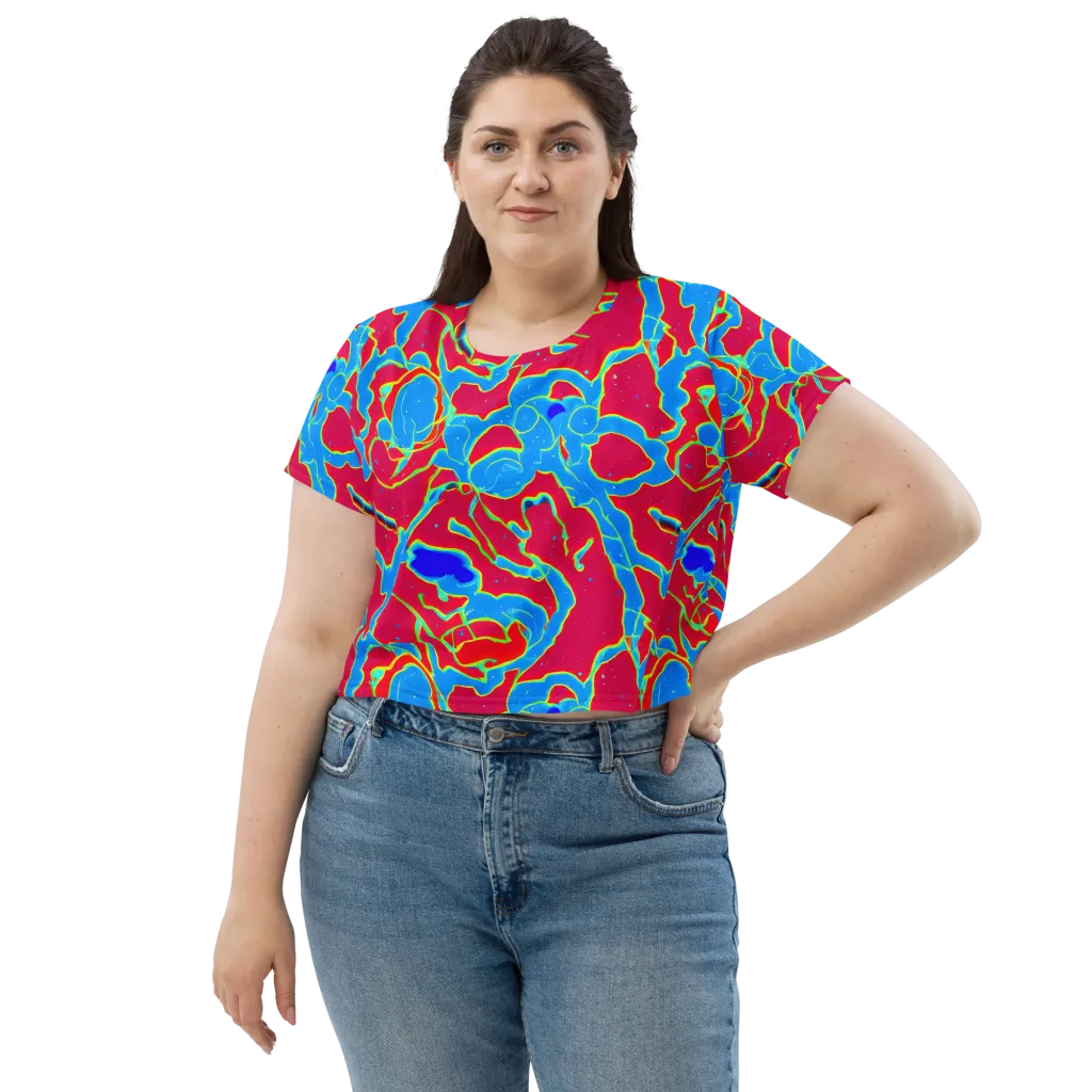 Electric Bloom on Crop Tee — Front